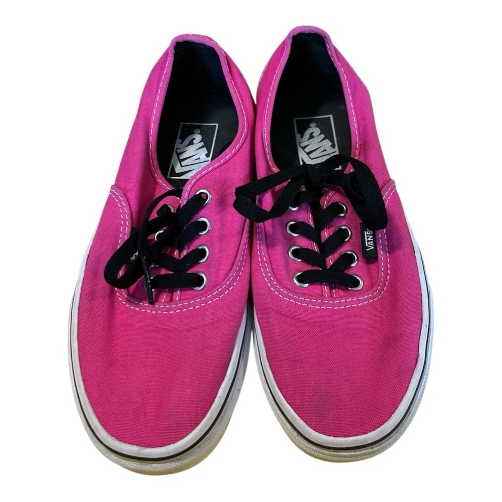 Vans Authentic Hot Pink Canvas Sneakers Women's 7.5 / Men's 6 Skate Shoes - Picture 2 of 6